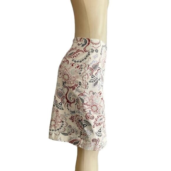 Ann Taylor Factory skirt size 12 floral red white blue MIDI. - Picture 4 of 6